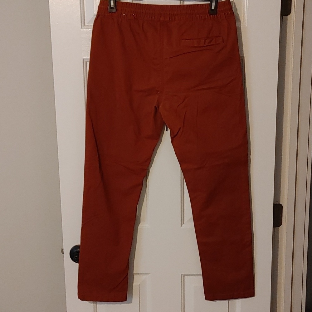 Forever 21 Men's Sz Large Brick Red Pants Straight leg Cargo Vibe - Picture 5 of 5